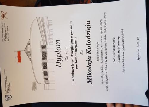 Konkurs wiedzy o „polskim parlamentaryzmie”