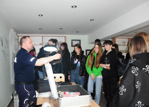 Klasy policyjne z wizytą w Szkole Policji w Katowicach